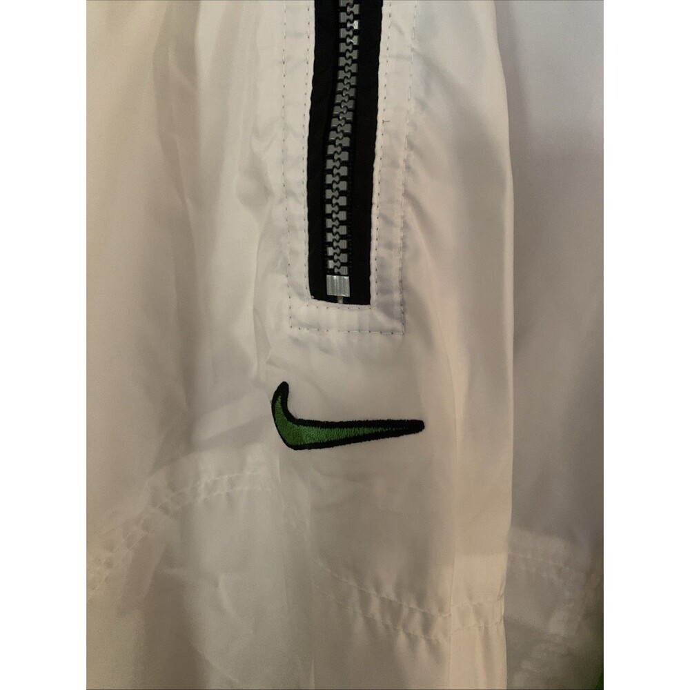Vintage Nike Center Swoosh Windbreaker Jacket M Lime Green White Y2K - Picture 3 of 8